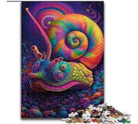 Rompecabezas de 1000 Piezas de Caracol psicodélico Colorido de Madera, Divertido Rompecabezas para el hogar de 50x75cm para Adolescentes, Fiestas