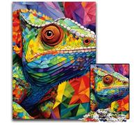 Rompecabezas de 1000 Piezas de cartón Art Chameleon, Rompecabezas desafiantes para Adolescentes, diversión Familiar de 26x38cm/10,23x14,96 Pulgadas.