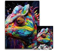 Rompecabezas de 1000 Piezas de cartón Art Chameleon, Rompecabezas desafiantes para Adolescentes, diversión Familiar de 26x38cm/10,23x14,96 Pulgadas.