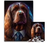 Rompecabezas de 1000 Piezas de cartón Boss Golden Retriever para Adultos, Rompecabezas de ingenio y decoración del hogar, Fiestas, 26x38cm/10,23x14,96 Pulgadas