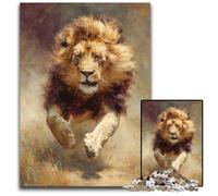Rompecabezas de 1000 Piezas de cartón con diseño de león Corriendo Un desafío para Adolescentes, una Divertida Noche de Juegos en Familia, 26x38cm