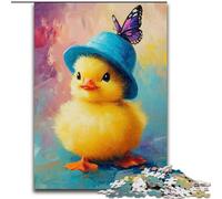 Rompecabezas de 1000 Piezas de cartón con Pintura al óleo de Pollito bebé, 26x38cm, Juego Decorativo de Bricolaje Que desafía el Cerebro, Juguete Interactivo Familiar