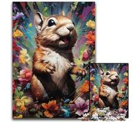 Rompecabezas de 1000 Piezas de cartón de Ardilla, Ideal para Relajarse y desafiar, decoración Colorida para el hogar, Regalo Ideal para Amigos, 26x38cm/10,23x14,96 Pulgadas.
