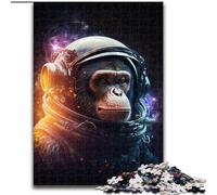 Rompecabezas de 1000 Piezas de cartón de Astronauta y chimpancé, tamaño 26x38cm, Ideal para Adolescentes y familias. Juego de ingenio para Hacer tú Mismo.