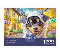 Rompecabezas de 1000 Piezas de cartón Liso sin Polvo de Chihuahua para Adultos, Tapa Ancha, Arte enmarcable, Actividad Familiar para días lluviosos, 1000 Piezas, 70 x 50 cm/1000 Piezas