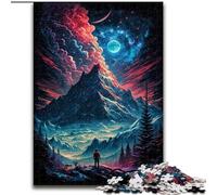 Rompecabezas de 1000 Piezas de cartón Pico de Montaña Mística. Interacción Familiar y Regalo Divertido. Diseño Abstracto Vibrante (tamaño 26x38cm).
