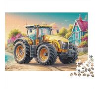 Rompecabezas de 1000 Piezas de cartón Premium sin Polvo con diseño de Tractor en un Camino de Tierra Adultos, Ideal aliviar el estrés, Arte enmarcable, Ocio en Grupo, 38 x 26 cm (1000 Piezas)