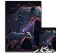 Rompecabezas de 1000 Piezas de cartón Starry Nights Lioness, Juego Interactivo Familiar, Regalo Ideal para Vacaciones, Juego de Actividades Familiares 26x38cm/10,23x14,96 Pulgadas