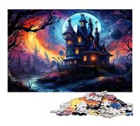 Rompecabezas de 1000 Piezas de Castillo Negro de Noche Rompecabezas de Papel Juegos educativos decoración del hogar 1000 Piezas (38 x 26 cm)