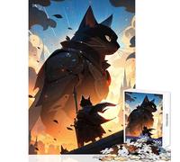 Rompecabezas de 1000 Piezas de Cat Knights︰ Feline Fantasy Warriors Juguetes de decoración para el hogar Gran Regalo para Juegos Juego práctico Lista de Deseos con Papá Noel tamaño 50x75cm