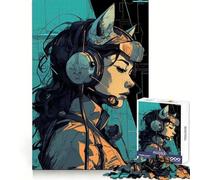 Rompecabezas de 1000 Piezas de Catwoman con Auriculares para Adolescentes Ideal para ejercitar la Memoria,Relajarse y Disfrutar del Tiempo Libre Bordes limpios Un Bonito Regalo (38x26cm)