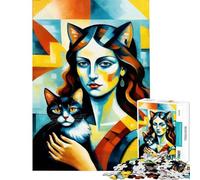Rompecabezas de 1000 Piezas de Catwoman con Retrato de Gato para Adolescentes Ideal para cumpleaños Navidad y diversión Familiar Juego Imposible para Mayores de 14 años Juego de Rompecabezas