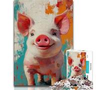 Rompecabezas de 1000 Piezas de Cerdito bebé para Adultos 1000 Piezas para Entrenar tu Cerebro y Tus Manos Regalo para Amigos y Familiares (50x75cm)