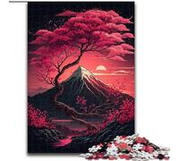 Rompecabezas de 1000 Piezas de cerezos japoneses para Adolescentes, Ideal para Pasar el rato y aliviar el estrés en casa, con póster y Hoja de Trivia a Juego (26x38cm)