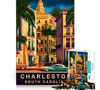 Rompecabezas de 1000 Piezas de Charleston,Carolina del Sur Juego de ingenio y diversión para Jugar en Tiempos de Paz Regalo Ideal para Navidad (38x26cm)