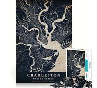 Rompecabezas de 1000 Piezas de Charleston,Estados Unidos Juego de ingenio y diversión para Jugar en Tiempos de Paz Regalo Ideal para Navidad (50x75cm)