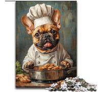 Rompecabezas de 1000 Piezas de Chef Bulldog, desafiantes Rompecabezas de 26x38cm, Día de la Madre, cumpleaños y Navidad