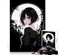 Rompecabezas de 1000 Piezas de Chica Anime a la Luz de la Luna para Adolescentes Entrenamiento de concentración, Escape Tranquilo, unión Perfecta, Regalo considerado (50x75cm)