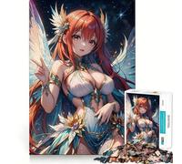 Rompecabezas de 1000 Piezas de Chica Anime angelical para Adolescentes,Juego de concentración Mental,Corte de precisión,Bordes Suaves,Juego para Rellenar Calcetines navideños (50x75cm)