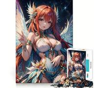 Rompecabezas de 1000 Piezas de Chica Anime angelical para Adolescentes,Juego de concentración Mental,Corte de precisión,Bordes Suaves,Juego para Rellenar Calcetines navideños (38x52cm)