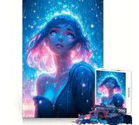 Rompecabezas de 1000 Piezas de Chica Anime bajo la Lluvia de neón para Adolescentes Ideal para Relajarse y Pensar con claridad Encaje Firme (50x75cm)