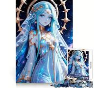 Rompecabezas de 1000 Piezas de Chica Anime Celestial con Halo Estelar para Adultos Rompecabezas de Habilidad Lógica Escapada Relajante Ensamblaje Preciso (50x75cm)