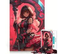 Rompecabezas de 1000 Piezas de Chica Anime con guadaña,Juego de Corte Suave,Juego Mental,Regalo,Tiempo de Juego Relajante,Pieza de Arte navideña (38x52cm)