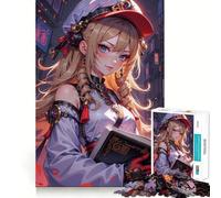 Rompecabezas de 1000 Piezas de Chica Anime con Libro para Adultos Juego Mental Divertido con tecnología Avanzada de Corte láser Un desafío entretenido para Pasar el Tiempo (50x75cm)