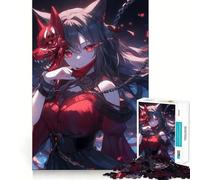 Rompecabezas de 1000 Piezas de Chica Anime con máscara de Demonio Juguete Que desafía la Mente Troquelado de Alta precisión Un Reto Divertido para Pasar el Tiempo (50x75cm)