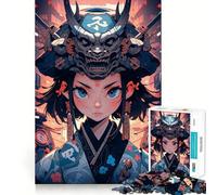 Rompecabezas de 1000 Piezas de Chica Anime con máscara de Oni Juguete Creativo para desarrollar la Habilidad Componentes Resistentes y de Corte Limpio Ideal para Llevar de Viaje Juego Mental Regalo