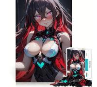 Rompecabezas de 1000 Piezas de Chica Anime con Ojos Rosas Juguete Creativo para desarrollar la Habilidad componentes Resistentes y de Corte Limpio Ideal para Viajar Juego Mental