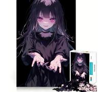 Rompecabezas de 1000 Piezas de Chica Anime con Ojos Rosas para Adolescentes Diversión para estimular la Mente Manualidad de Corte de Alta precisión Actividad Relajante para desconectar (50x75cm)