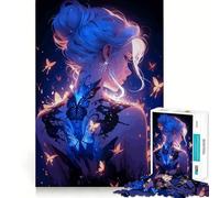 Rompecabezas de 1000 Piezas de Chica Anime con Tatuaje de Mariposa Diversión para estimular la concentración Corte láser para un Ajuste Actividad para Compartir con Seres Queridos (50x75cm)