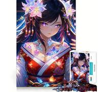 Rompecabezas de 1000 Piezas de Chica Anime con Tatuajes de Mariposas Diversión para estimular la concentración Corte láser para un Ajuste Actividad para Compartir con Seres Queridos (38x52cm)