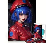 Rompecabezas de 1000 Piezas de Chica Anime con Uniforme Rojo Waifu para Adolescentes Diversión Que estimula la Mente Ajuste Huecos Ocio cautivador para Disfrutar en casa (38x52cm)