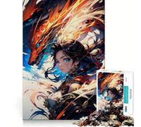 Rompecabezas de 1000 Piezas de Chica Anime dragón para Adultos Juego de Habilidad Mental Corte láser para un Ajuste Actividad gratificante para días lluviosos (50x75cm)