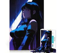 Rompecabezas de 1000 Piezas de Chica Anime en Azul Diversión para Entrenar el Cerebro Encaja Perfectamente sin Huecos Actividad para Compartir con Seres Queridos (38x26cm)