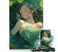 Rompecabezas de 1000 Piezas de Chica Anime en el Agua,Juego de Memoria Mental,Cierre Seguro,sin Piezas Sueltas,Ideal para Viajar, ejercitar la Mente (38x52cm)