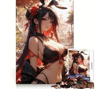 Rompecabezas de 1000 Piezas de Chica Anime en Rojo y Negro para Adolescentes Fortalece la Memoria, estimula el Descanso y es una Sorpresa Festiva Corte Fino