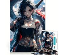 Rompecabezas de 1000 Piezas de Chica Anime samurái para Adolescentes Juguete Divertido para armar Arte Coleccionable con Corte nítido (50x75cm)