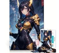 Rompecabezas de 1000 Piezas de Chica Cyberpunk de Anime,Juguete Que desafía la Mente,Troquelado de Alta precisión,Divertido desafío para el Tiempo de Espera (38x52cm)