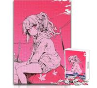 Rompecabezas de 1000 Piezas de Chica de Anime sobre una Pelota, Actividad Relajante para el Tiempo Libre, Corte de precisión, Borde Liso, Juguete para Jugar, tamaño 38x52cm