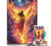 Rompecabezas de 1000 Piezas de Chica de Fuego con Alas para Adultos y Adolescentes, desafío de Inteligencia Cerebral, Juguetes adictivos para decoración del hogar, 38x26cm