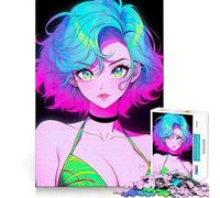 Rompecabezas de 1000 Piezas de Chica en Traje de baño de Anime para Adultos,Juego Mental Divertido con tecnología Avanzada de Corte láser,desafío entretenido para el Tiempo de Espera (38x52cm)