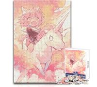 Rompecabezas de 1000 Piezas de Chica Gato Kawaii sobre Unicornio para Adolescentes, Juego de Desarrollo del Pensamiento lógico, Gran Regalo para Momentos significativos, tamaño 50x75cm