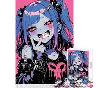 Rompecabezas de 1000 Piezas de Chica gótica de Anime Juguetes de Bricolaje Regalos para Mujeres y Hombres Juego Educativo para Mejorar el Amor Entre Parejas tamaño 38x52cm