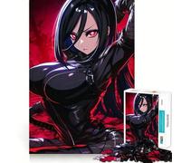 Rompecabezas de 1000 Piezas de Chica Ninja de Anime roja para Adolescentes Rompecabezas Que Mejora la Memoria Cómodo y Relajante Corte Firme Regalo Festivo (38x52cm)