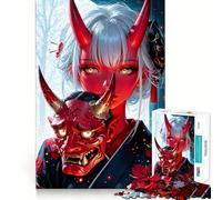 Rompecabezas de 1000 Piezas de Chica Oni con Máscara para Adolescentes Juego Inteligente de Rompecabezas Tiempo de Aprendizaje Imagen para armar Regalo Encantador (50x75cm)