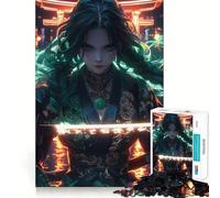 Rompecabezas de 1000 Piezas de Chica Samurai con Katana de Neón para Adultos Mejora la Memoria Diversión Relajante Corte de Primera Calidad Regalo Memorable (38x26cm)