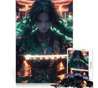 Rompecabezas de 1000 Piezas de Chica Samurai con Katana de Neón para Adultos Mejora la Memoria Diversión Relajante Corte de Primera Calidad Regalo Memorable (38x26cm)